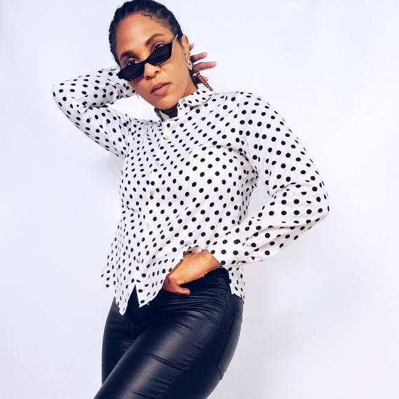 Foxcroft Tops - Polka Dot Blouse